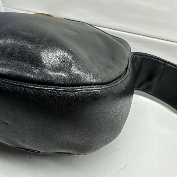 Women's PERLINA New York Black Leather Handbag Purse - Picture 10 of 16